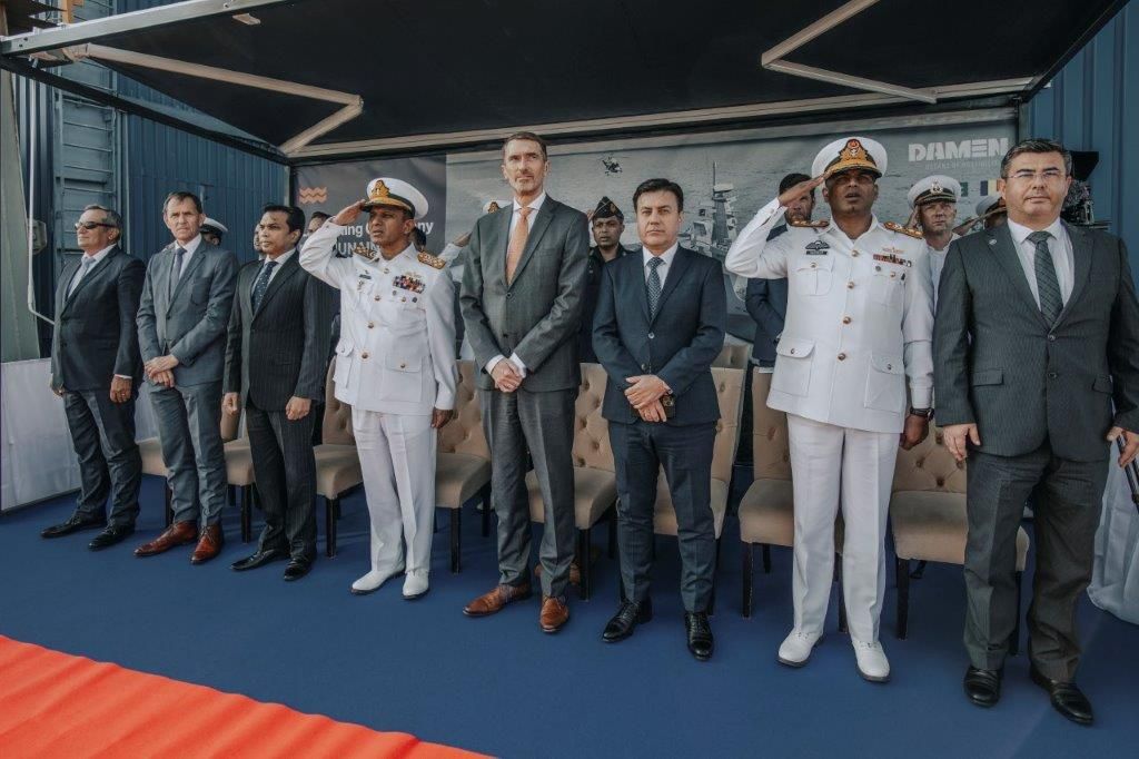La Șantierul Naval Damen Galați a fost lansată la apă o nouă navă militară construită în România.