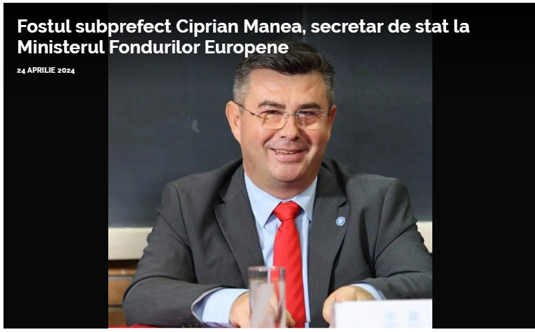Fostul subprefect Ciprian Manea, secretar de stat la Ministerul Fondurilor Europene
